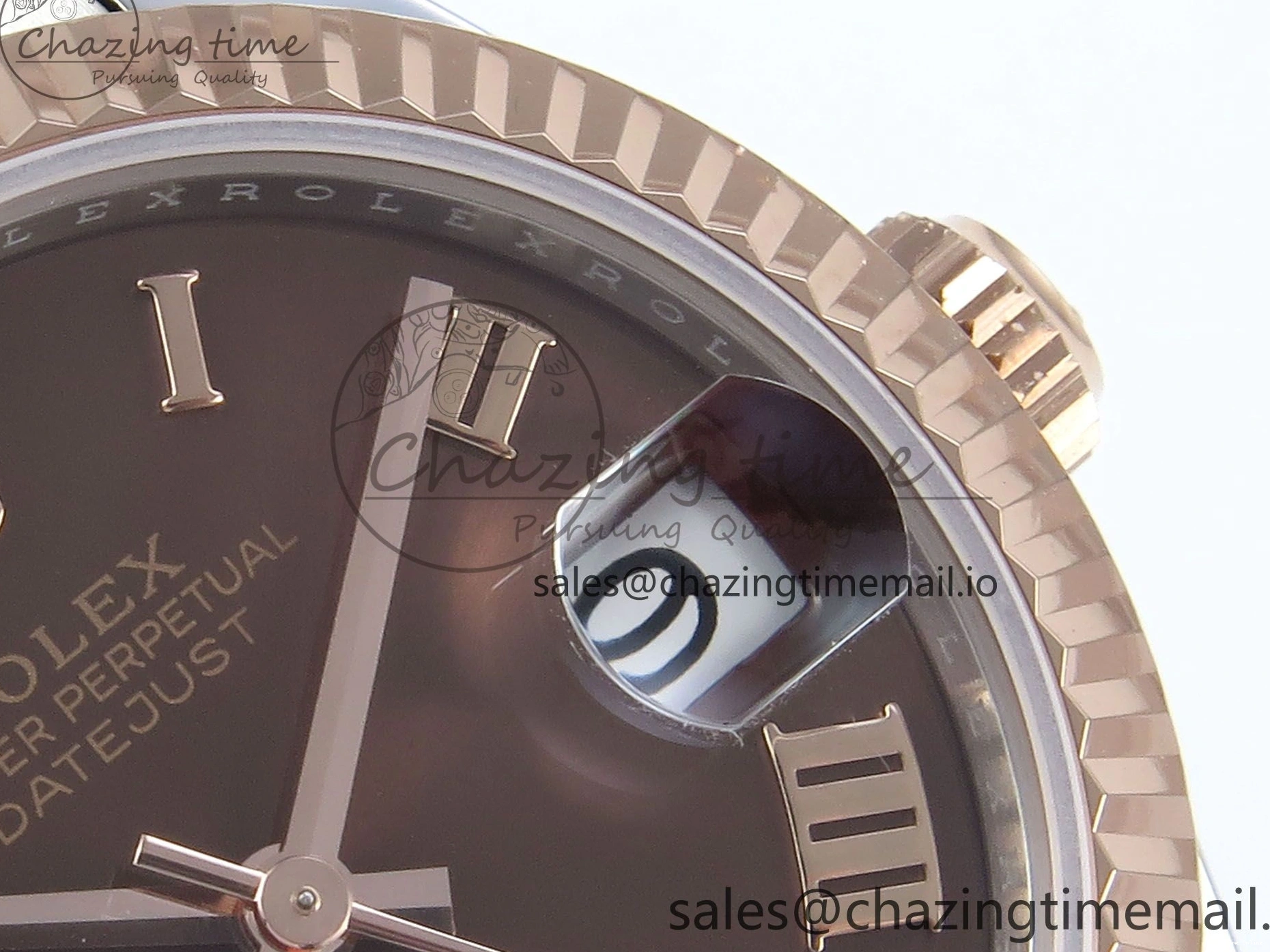0216 DateJust 31 278271 ARF 1:1 Best Edition 904L Steel Brown Roman Diamonds Dial on SS RG Oyster Bracelet ETA SmartChoice 520